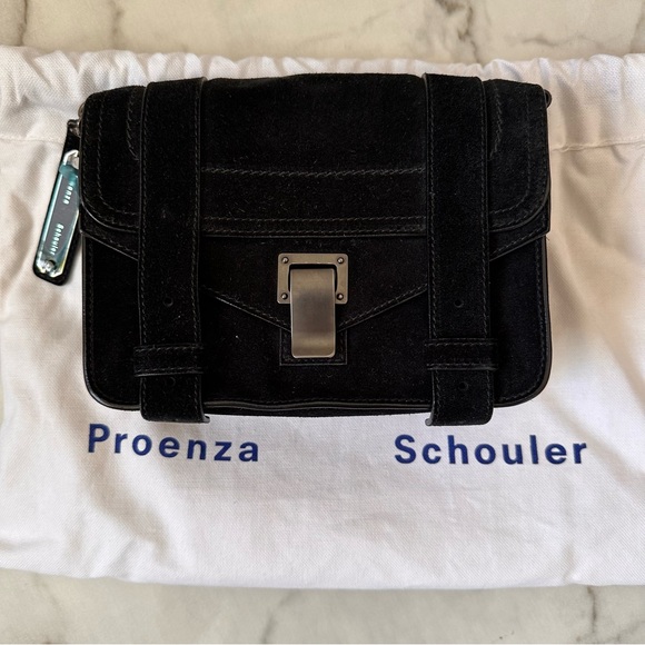 Proenza Schouler PS1 Mini Crossbody in Black Soft Suede - Picture 6 of 16